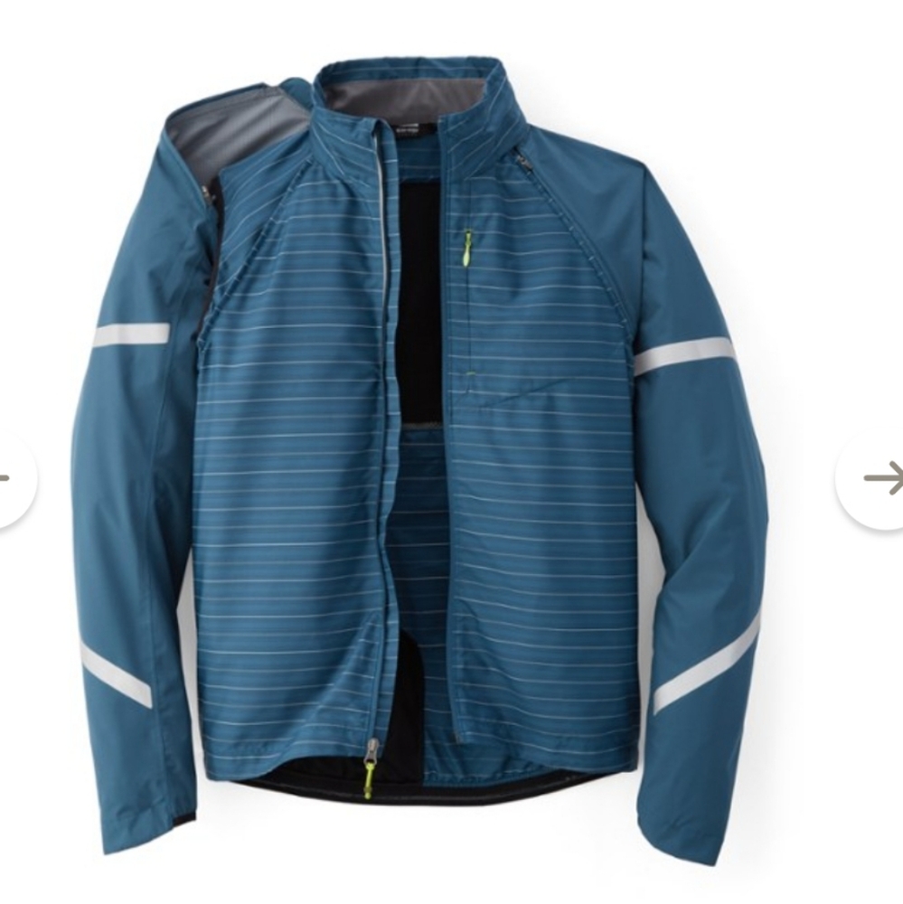 Co-op Cycles Convertible Bike Jacket Waterproof And Lightweight Blue Reflective